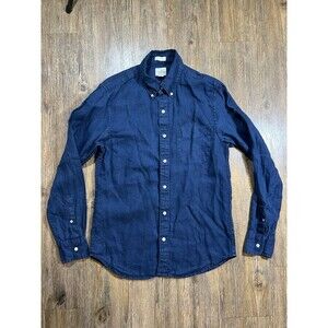 J.Crew Baird McNutt Men’s S Slim Fit Irish Linen Button-Down Shirt Blue Casual